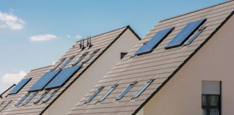 Gasheizung mit Solar auf dem Dach